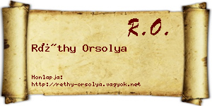 Réthy Orsolya névjegykártya